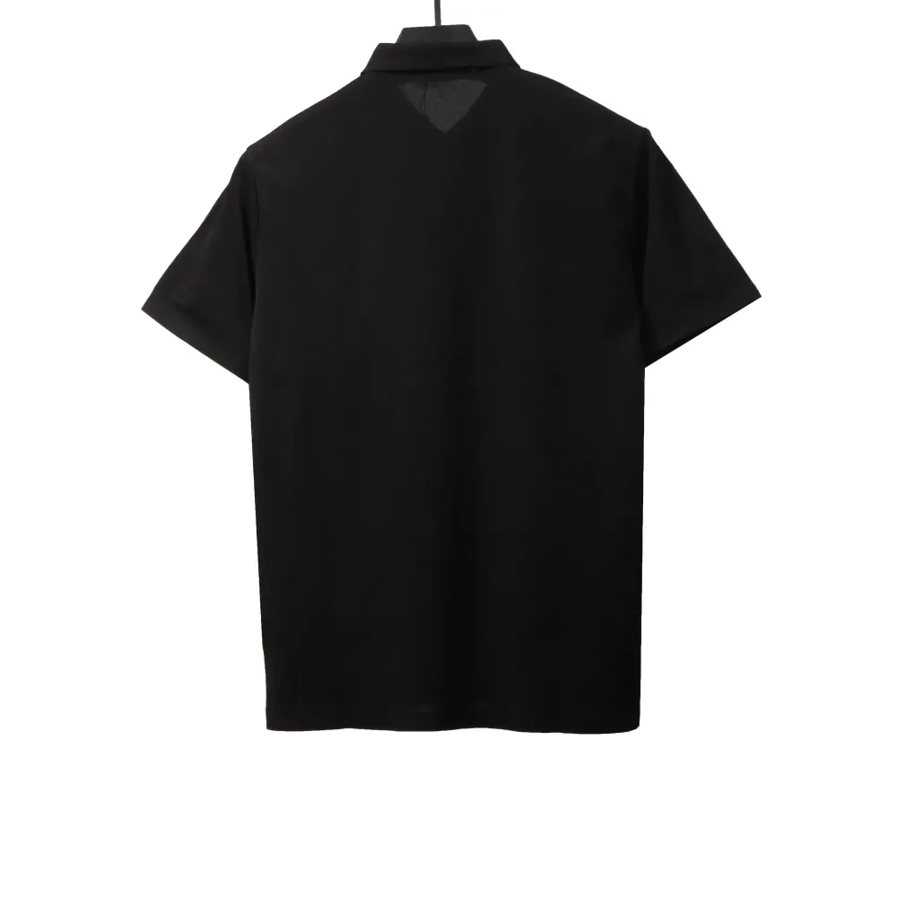 Prada classic triangle cotton polo black