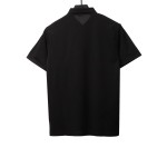 Prada classic triangle cotton polo black