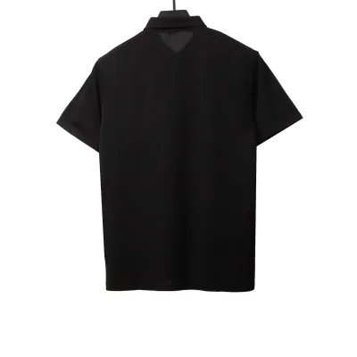  Prada classic triangle cotton polo black 02