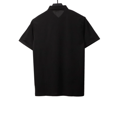 Prada classic triangle cotton polo black 02