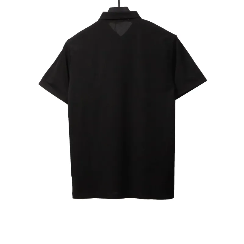 Prada classic triangle cotton polo black