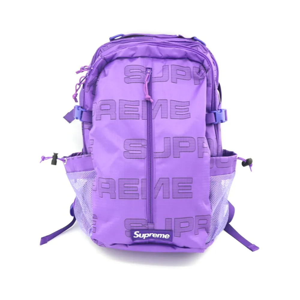 S*p*e week full letter printed multifunctional backpack purple bag