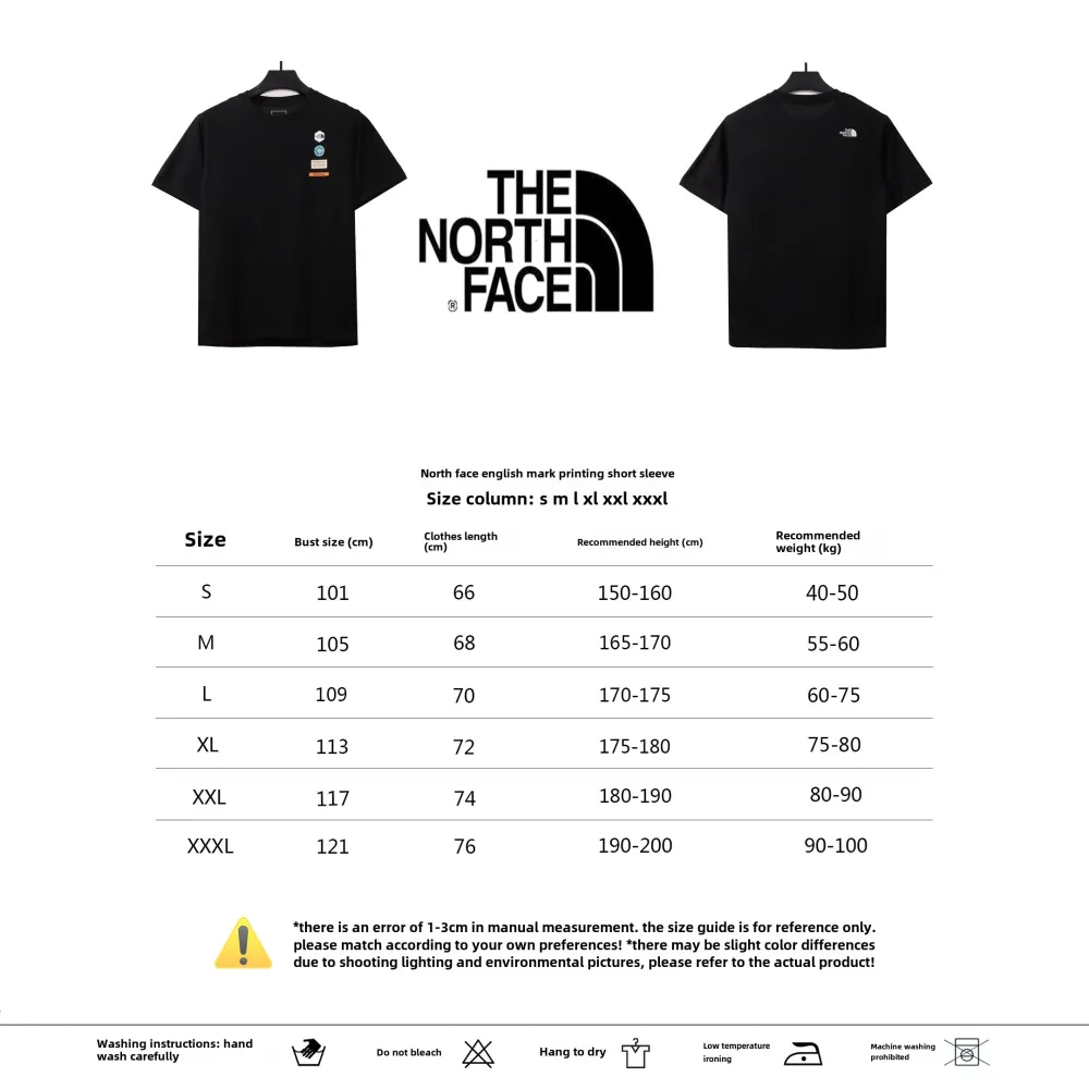The North Face English logo print short sleeves black T-Shirts