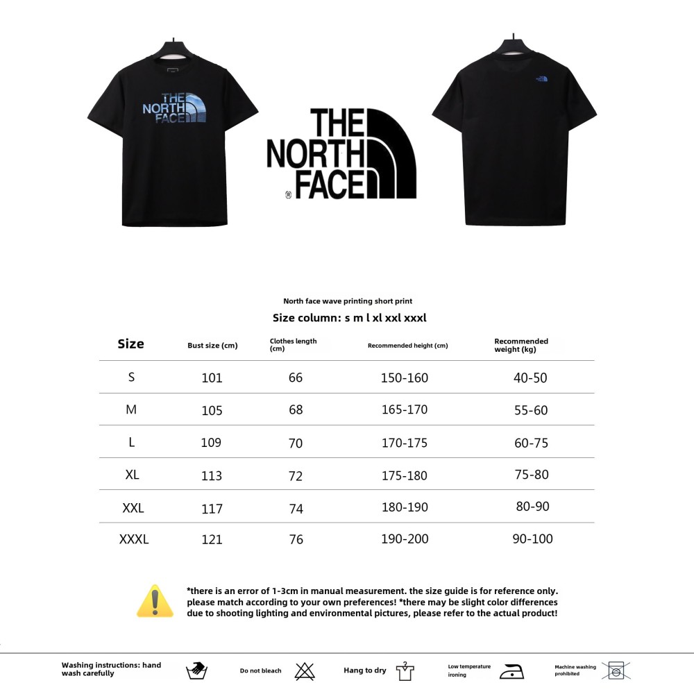 The North Face ocean wave print short sleeves black T-Shirts