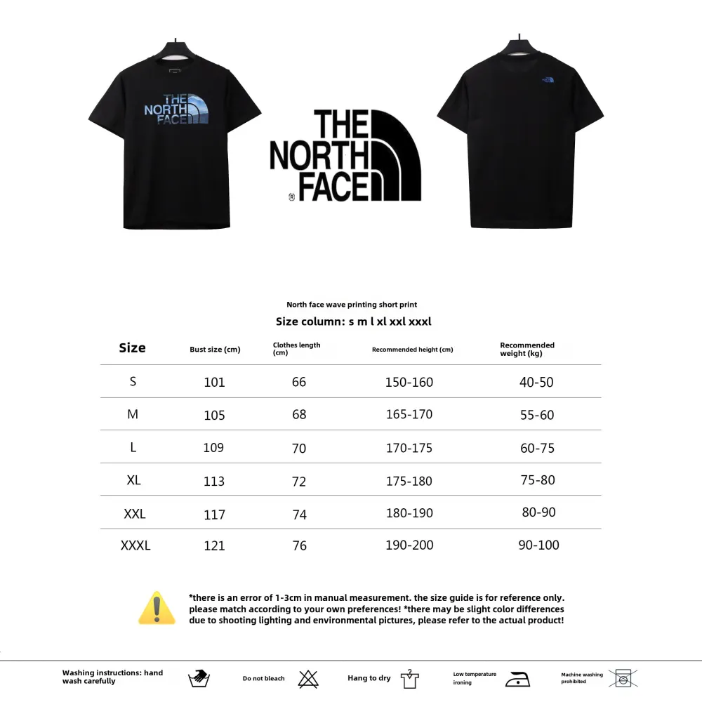 The North Face ocean wave print short sleeves black T-Shirts