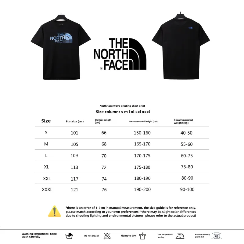 The North Face ocean wave print short sleeves black T-Shirts