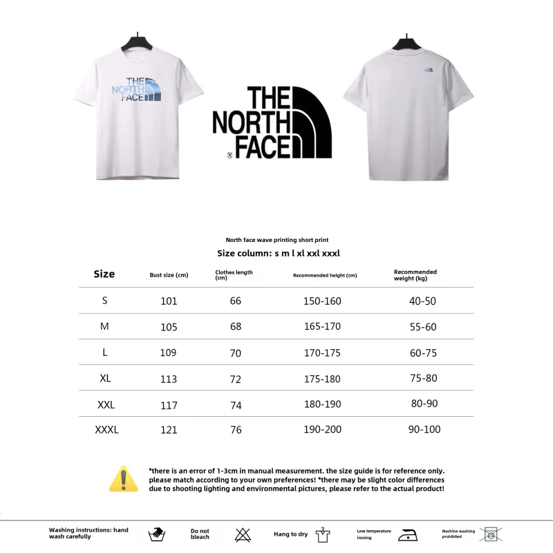The North Face ocean wave print short sleeves white T-Shirts