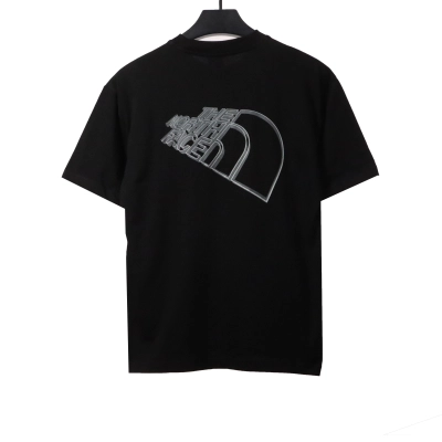 The North Face twill 3D three-dimensional LOGO short sleeves black T-Shirts 02