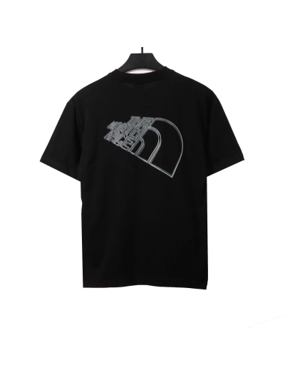 The North Face twill 3D three-dimensional LOGO short sleeves black T-Shirts 02