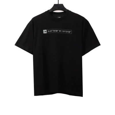 The North Face twill 3D three-dimensional LOGO short sleeves black T-Shirts 01