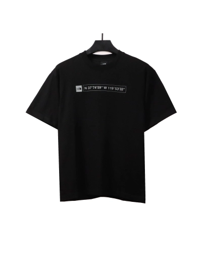 The North Face twill 3D three-dimensional LOGO short sleeves black T-Shirts 01