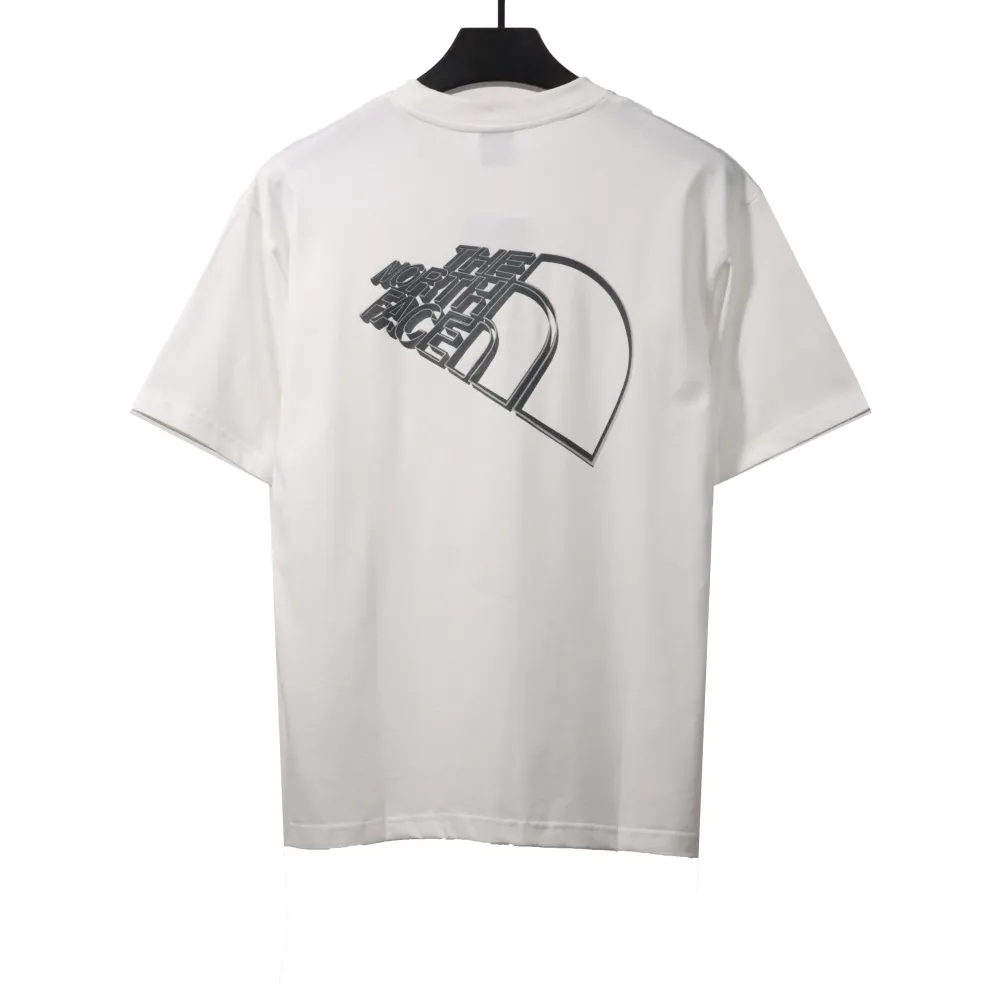The North Face twill 3D three-dimensional LOGO short sleeves white T-Shirts