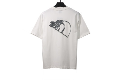 The North Face twill 3D three-dimensional LOGO short sleeves white T-Shirts 02