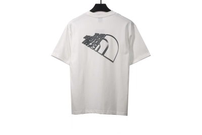 The North Face twill 3D three-dimensional LOGO short sleeves white T-Shirts 02