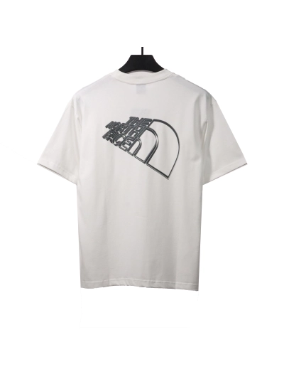 The North Face twill 3D three-dimensional LOGO short sleeves white T-Shirts 02