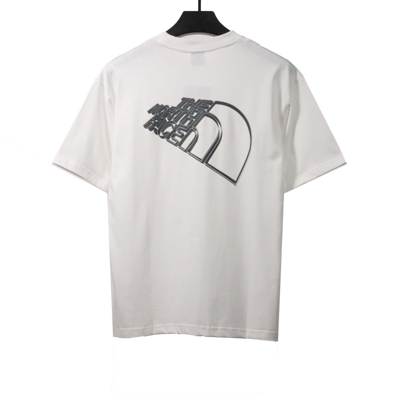 The North Face twill 3D three-dimensional LOGO short sleeves white T-Shirts