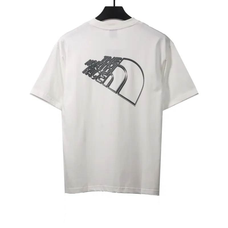 The North Face twill 3D three-dimensional LOGO short sleeves white T-Shirts
