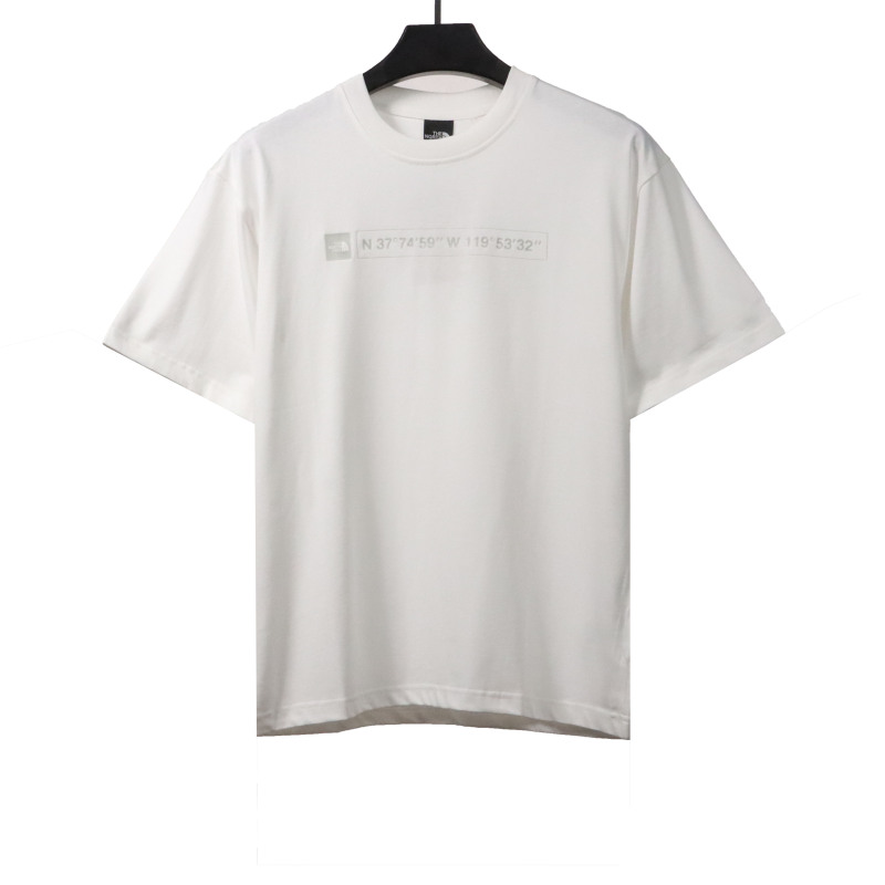 The North Face twill 3D three-dimensional LOGO short sleeves white T-Shirts