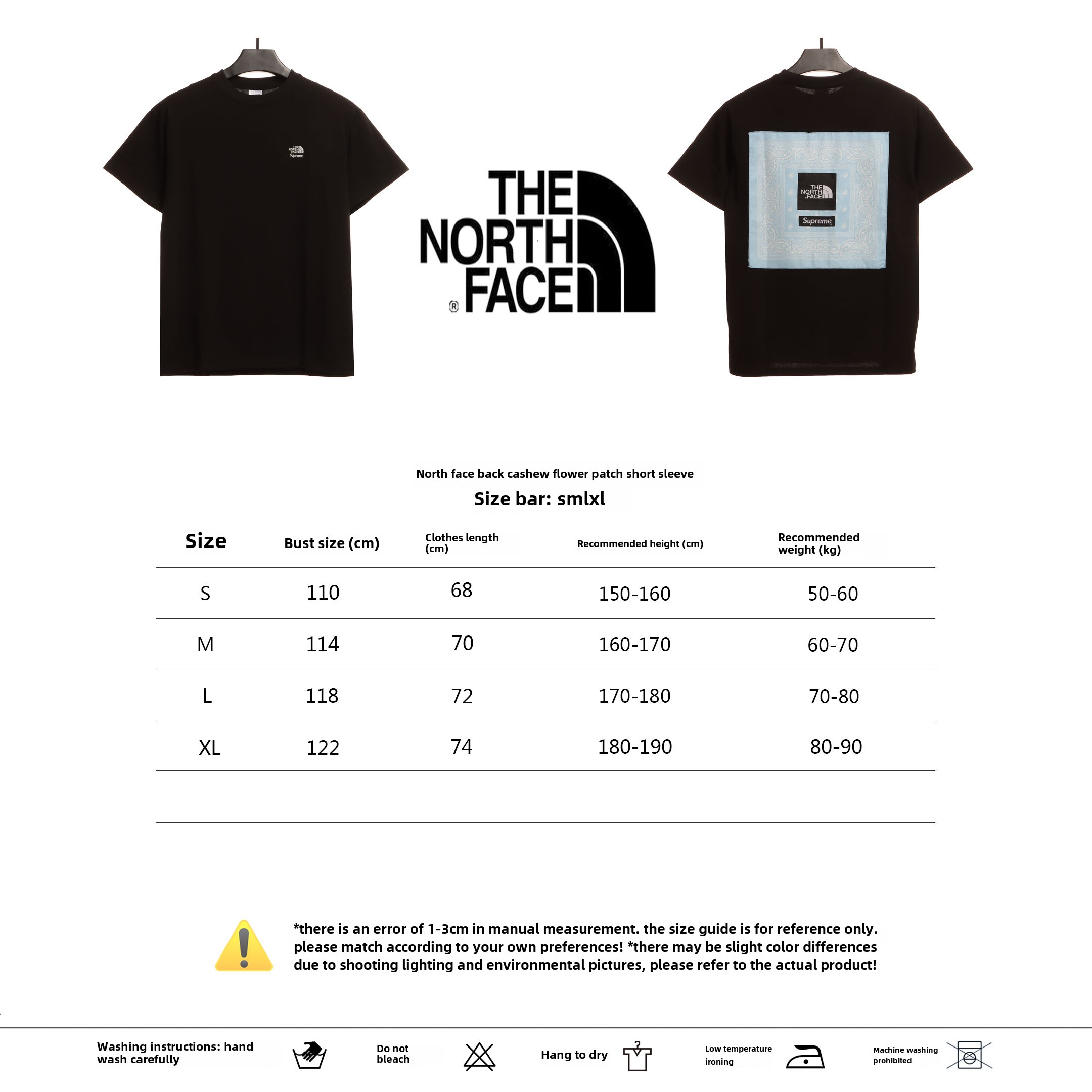 TheNorthFace back cashew flower patch short sleeve 1901 T-Shirts