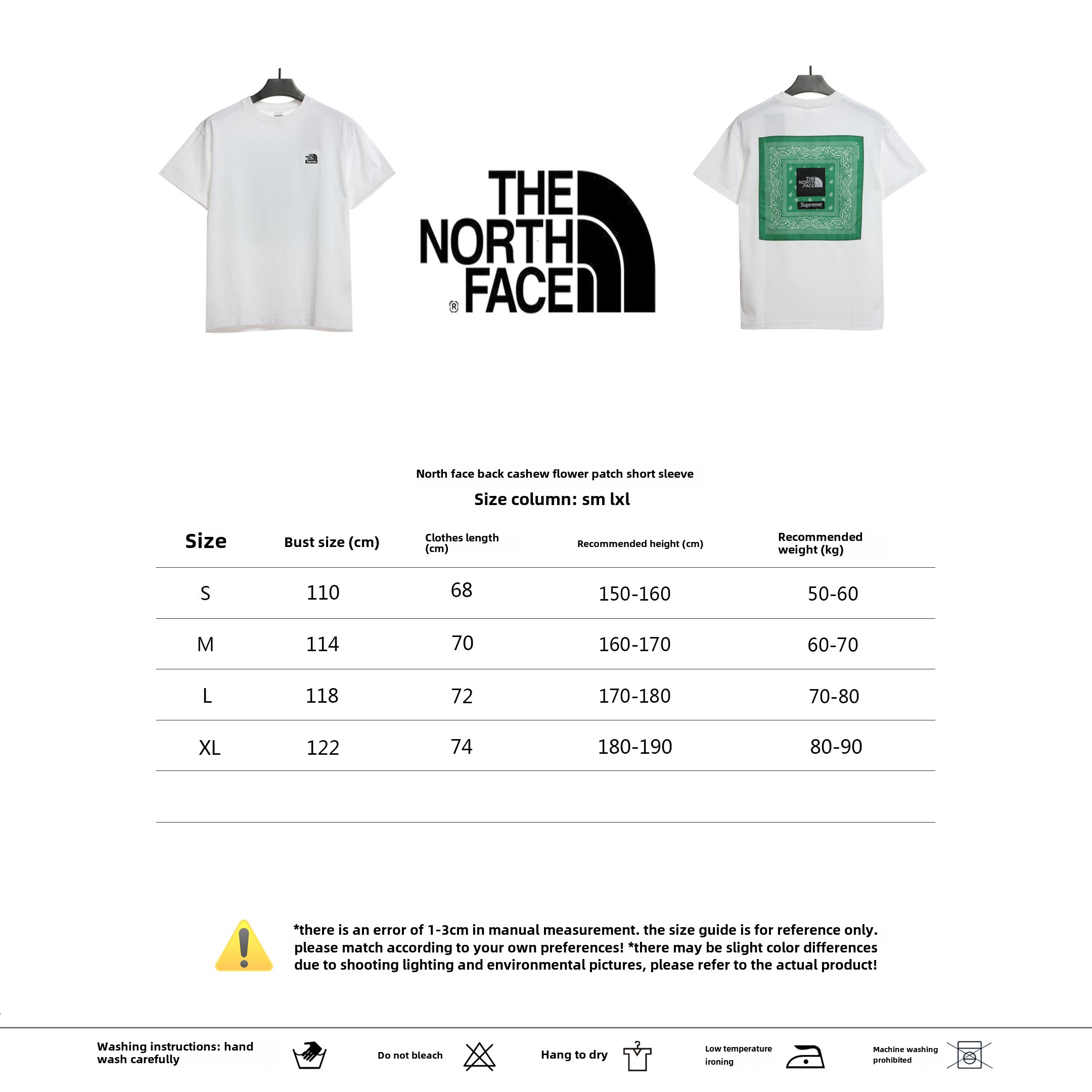 TheNorthFace back cashew flower patch short sleeve 1902 T-Shirts