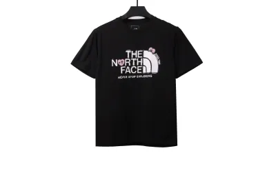 The North Face graffiti small heart print short sleeve black T-Shirts 01