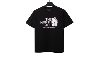 The North Face graffiti small heart print short sleeve black T-Shirts 01