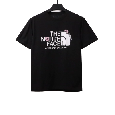 TheNorthFace graffiti small heart print short sleeve black T-Shirts 01