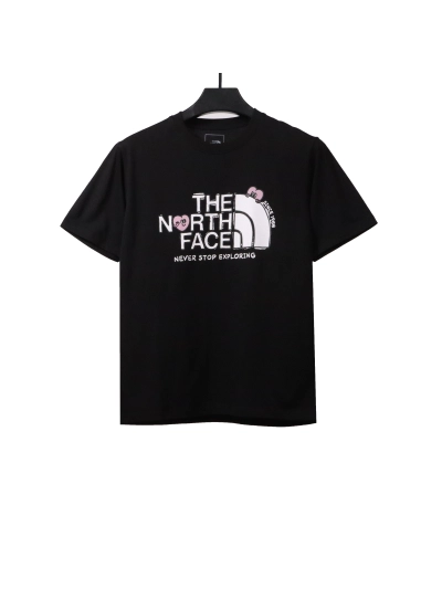 The North Face graffiti small heart print short sleeve black T-Shirts 01