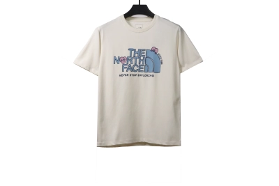 The North Face graffiti small heart print short sleeve white T-Shirts 01