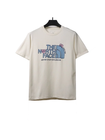 The North Face graffiti small heart print short sleeve white T-Shirts 01