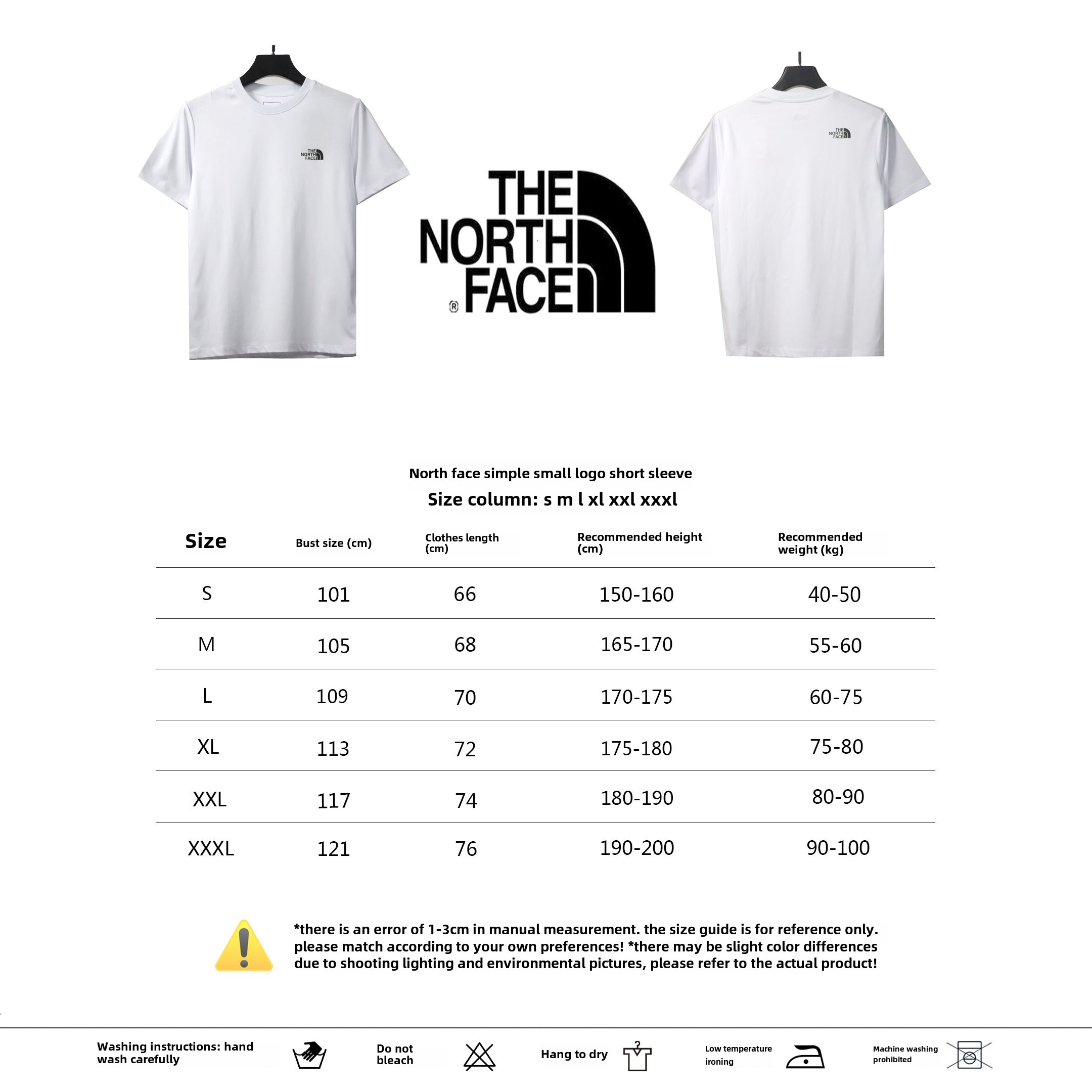 TheNorthFace simple small logo LOGO short sleeve white T-Shirts