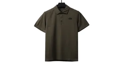 The North Face simple small logo POLO gray green 01