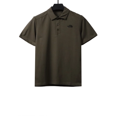 TheNorthFace simple small logo POLO gray green 01