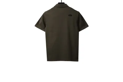 The North Face simple small logo POLO gray green 02