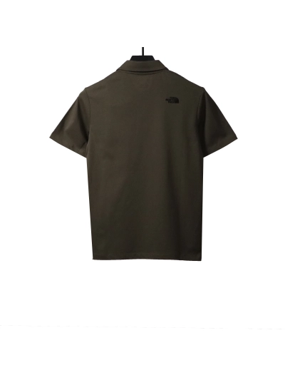 The North Face simple small logo POLO gray green 02