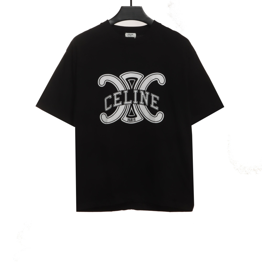 Celine Arc de Triomphe LOGO print short-sleeved shirt black T-Shirts