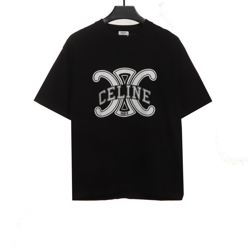 Celine Arc de Triomphe LOGO print short-sleeved shirt black T-Shirts