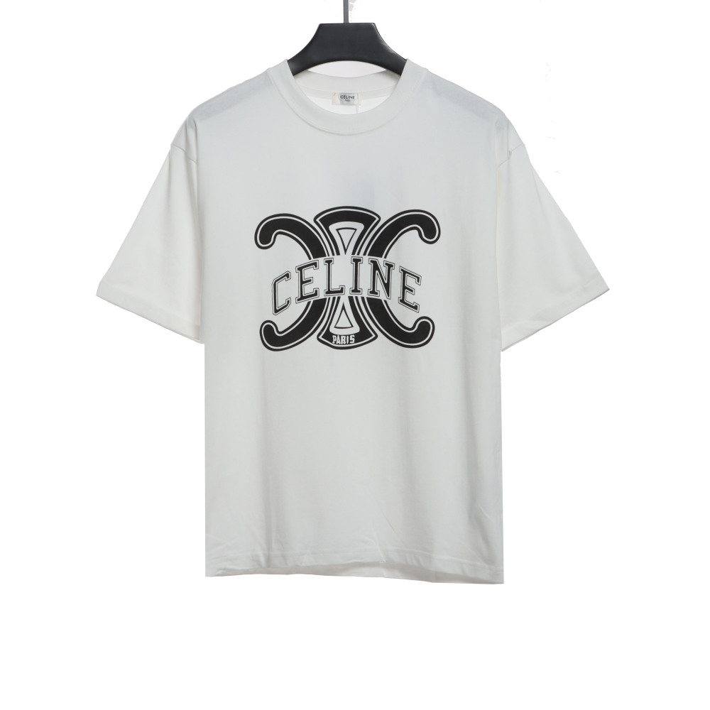Celine Arc de Triomphe LOGO print short-sleeved shirt white T-Shirts