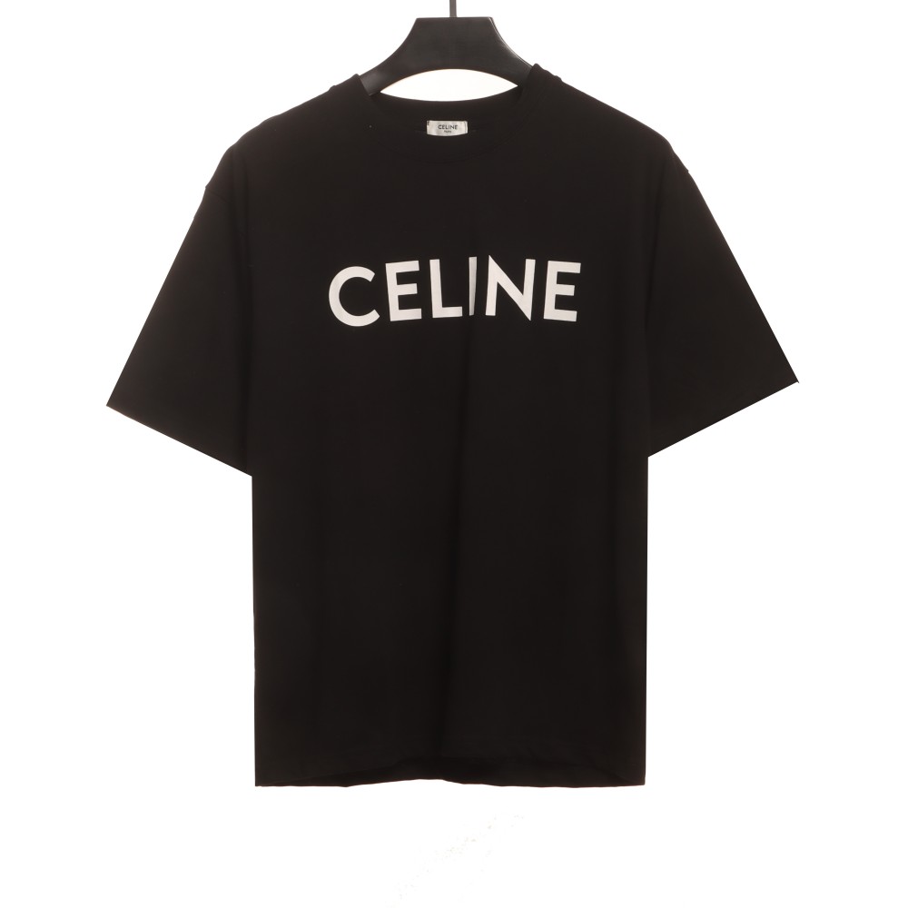 Celine basic letter short-sleeved shirt black T-Shirts