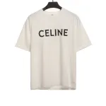  Celine basic letter short-sleeved shirt white T-Shirts