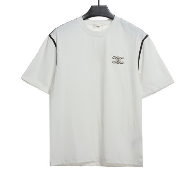 Celine contrasting lines black and white logo short-sleeved shirt 1901 T-Shirts 01
