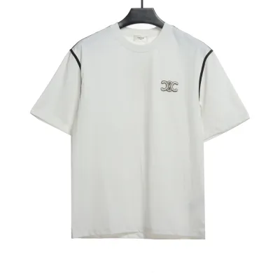  Celine contrasting lines black and white logo short-sleeved shirt 1901 T-Shirts 01