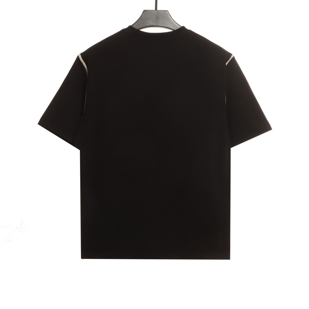 Celine contrasting lines black and white logo short-sleeved shirt 1902 T-Shirts