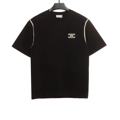  Celine contrasting lines black and white logo short-sleeved shirt 1902 T-Shirts 01