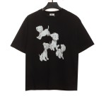 Celine joint-branded printed puppy short-sleeved shirt black T-Shirts