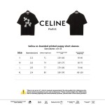 Celine joint-branded printed puppy short-sleeved shirt black T-Shirts