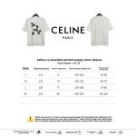 Celine joint-branded printed puppy short-sleeved shirt white T-Shirts