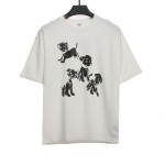 Celine joint-branded printed puppy short-sleeved shirt white T-Shirts