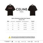 Celine rhinestone print short-sleeved shirt black T-Shirts