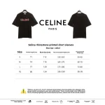  Celine rhinestone print short-sleeved shirt black T-Shirts